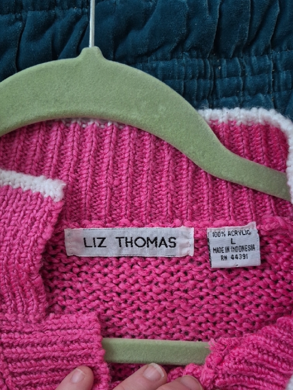 Vintage Pink Short Sleeve Crew Polo Sweater Grannycore Cottagecore 80s Large - Picture 9 of 12